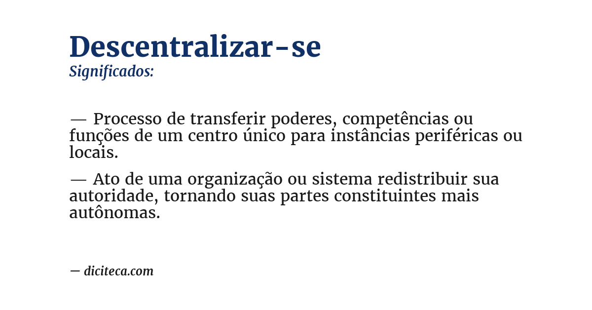 Significado de descentralizar-se