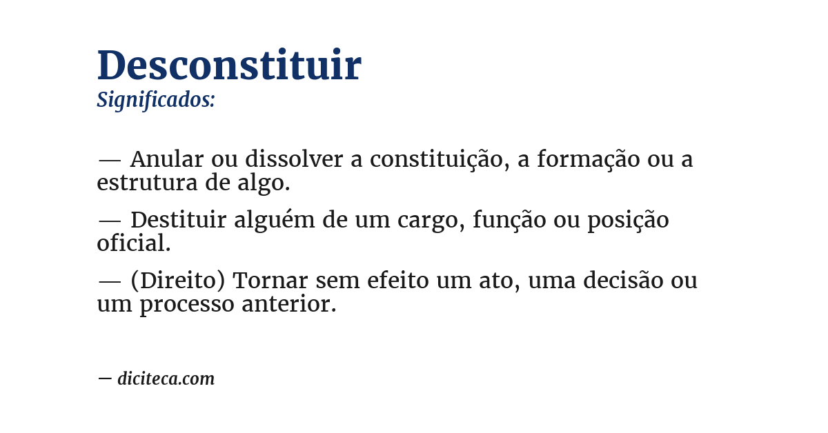 Significado de desconstituir