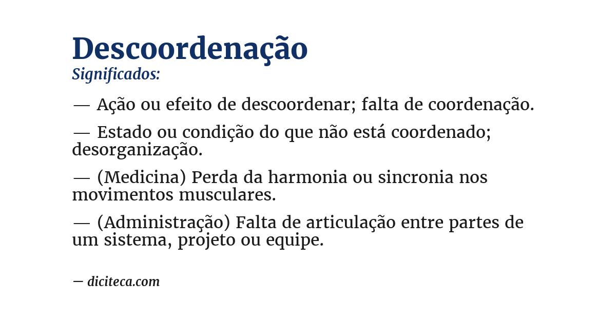 Significado de descoordenação