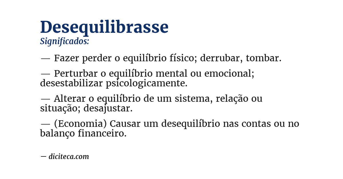 Significado de desequilibrasse