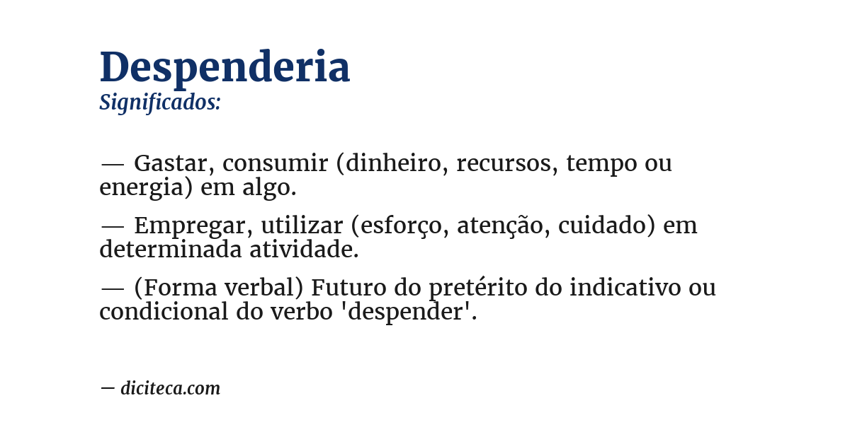 Significado de despenderia
