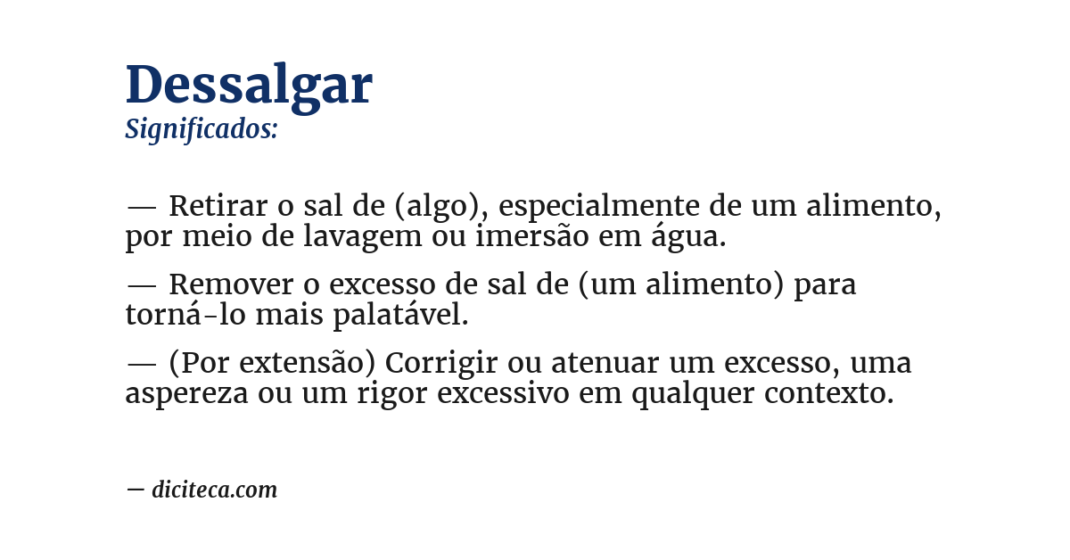 Significado de dessalgar