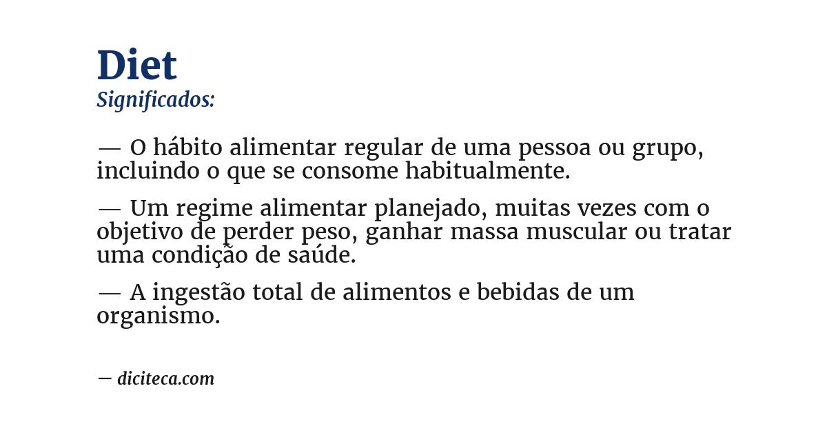 Significado de diet