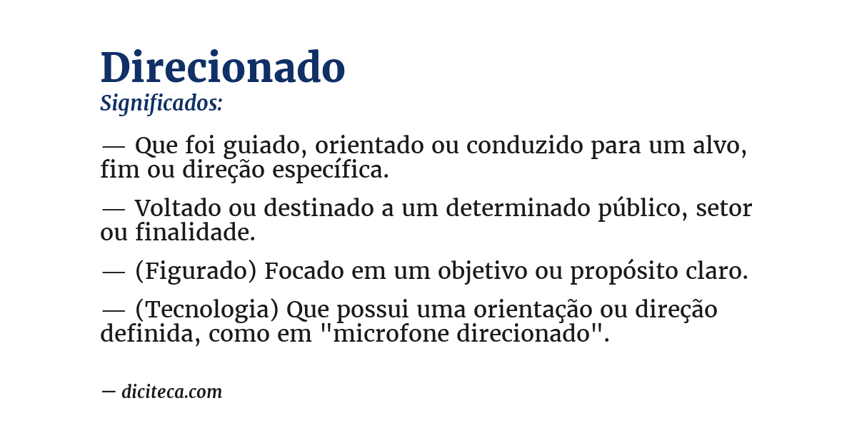 Significado de direcionado