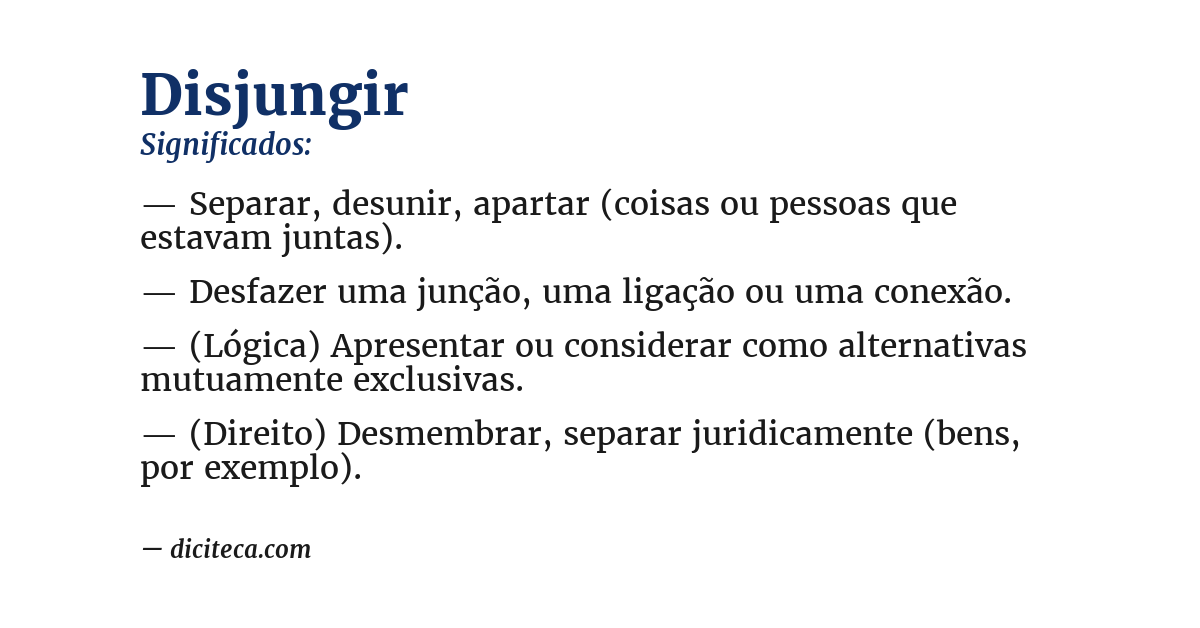 Significado de disjungir