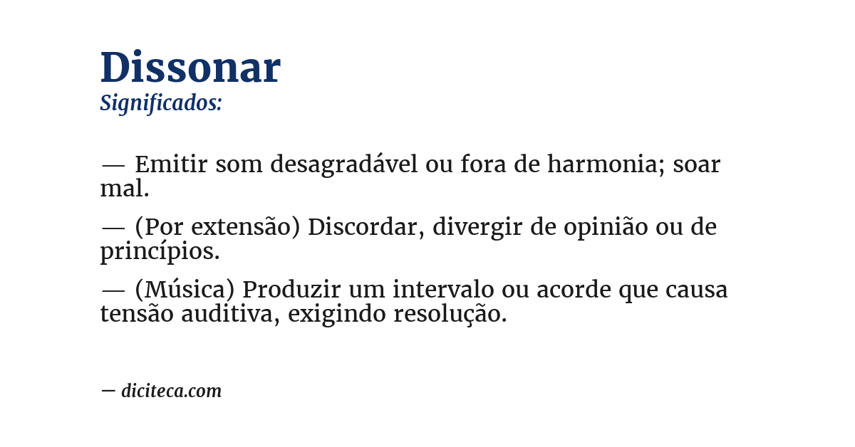 Significado de dissonar