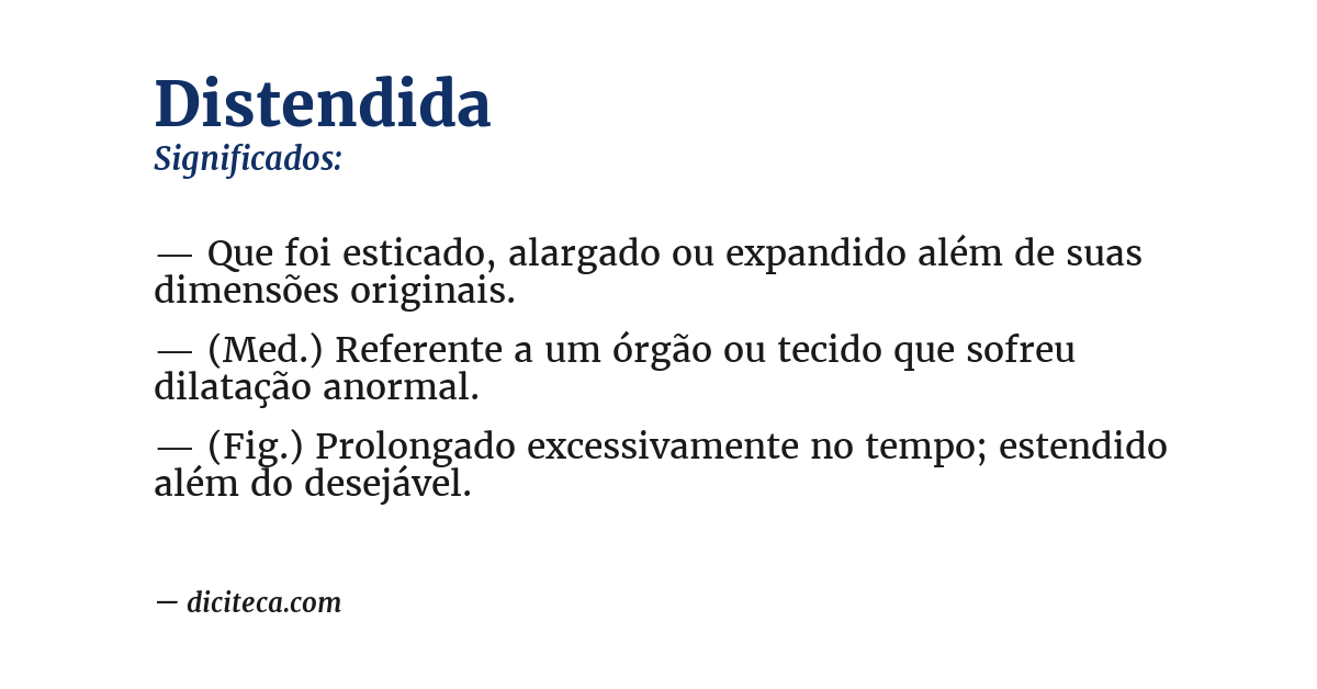 Significado de distendida