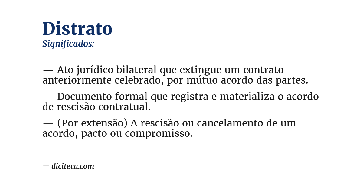 Significado de distrato