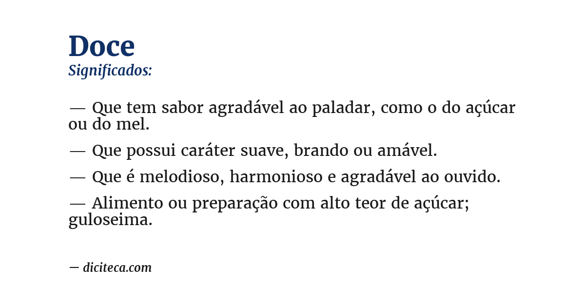 Significado de doce