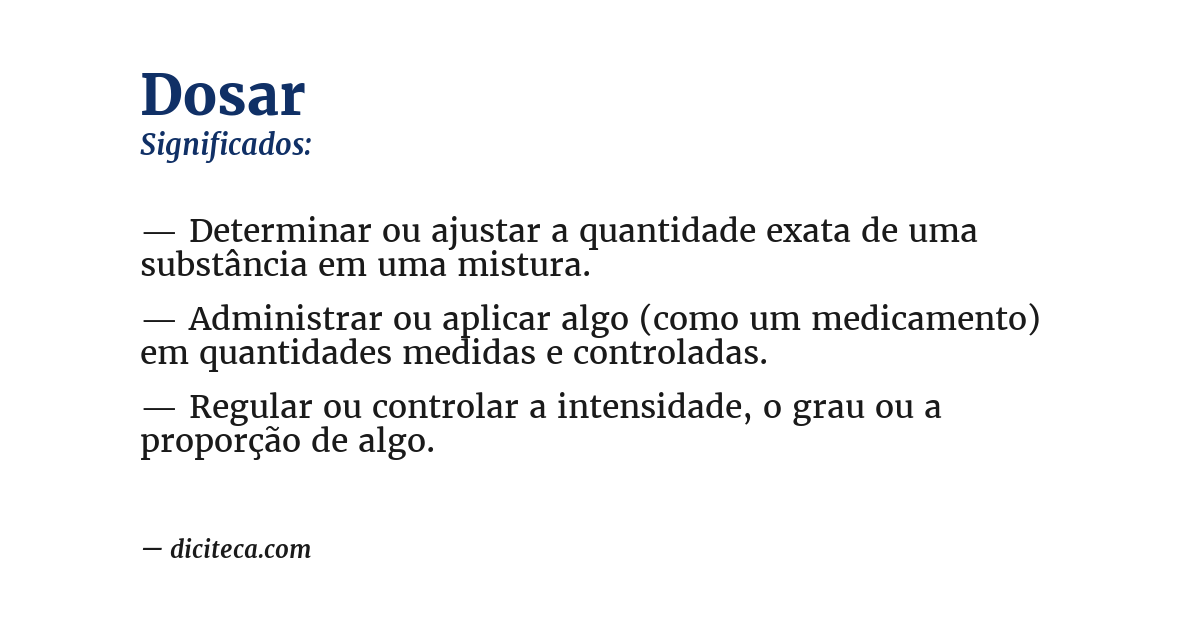 Significado de dosar