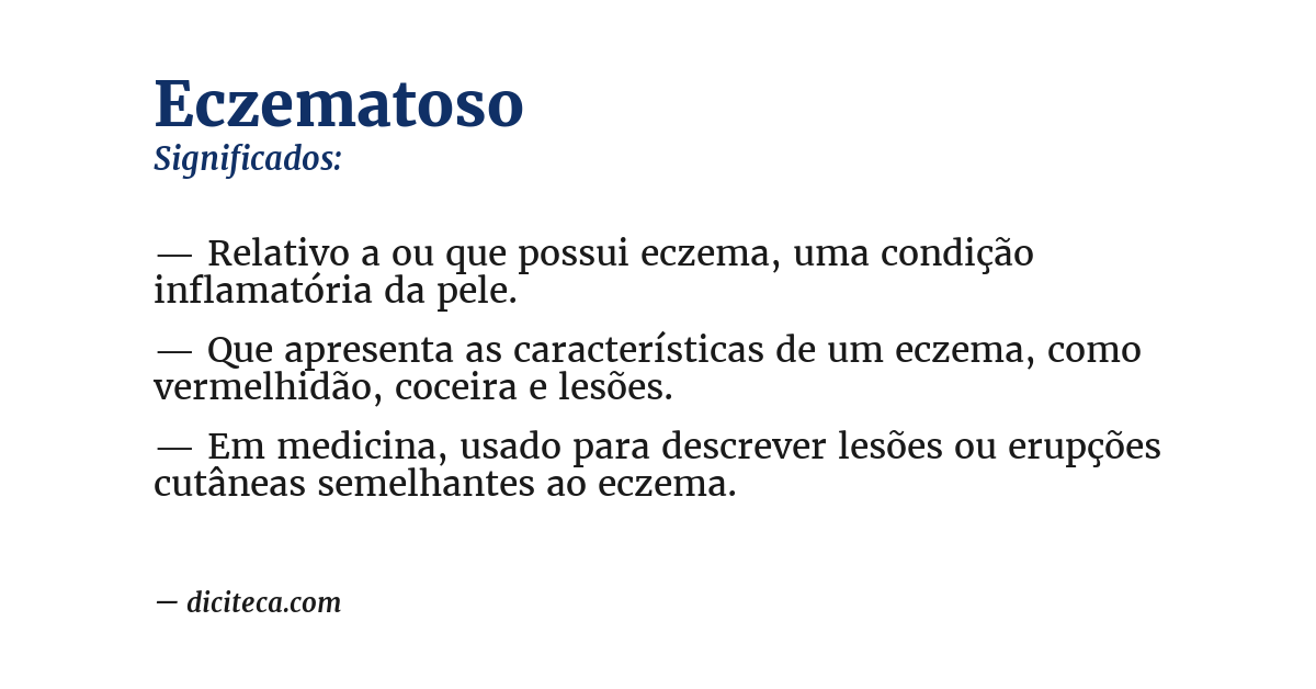 Significado de eczematoso