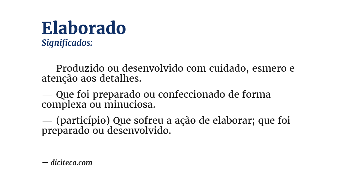 Significado de elaborado