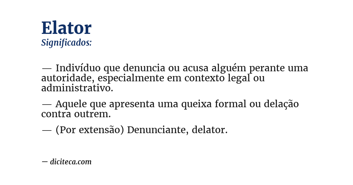 Significado de elator