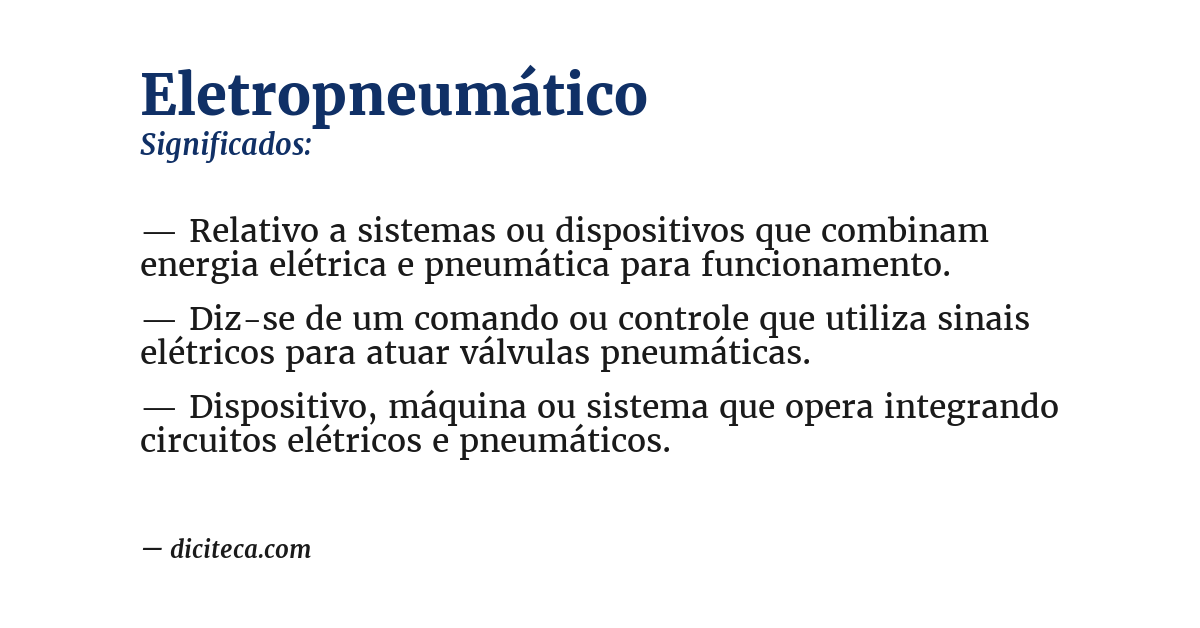 Significado de eletropneumático