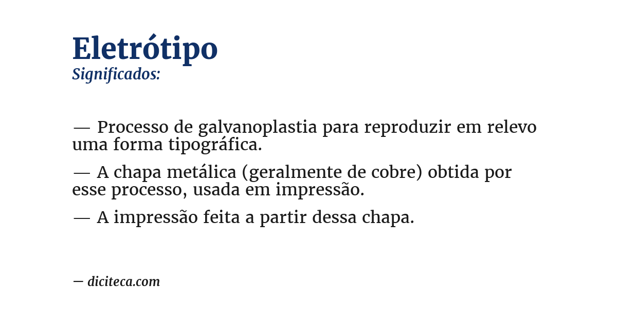 Significado de eletrótipo