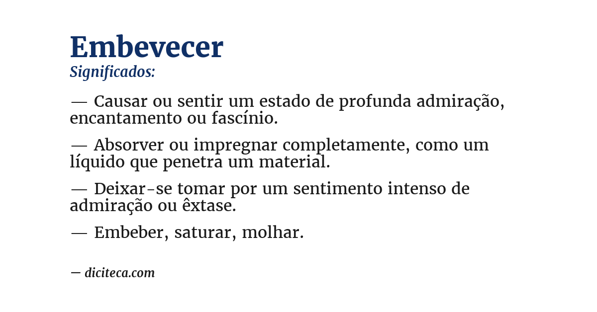 Significado de embevecer