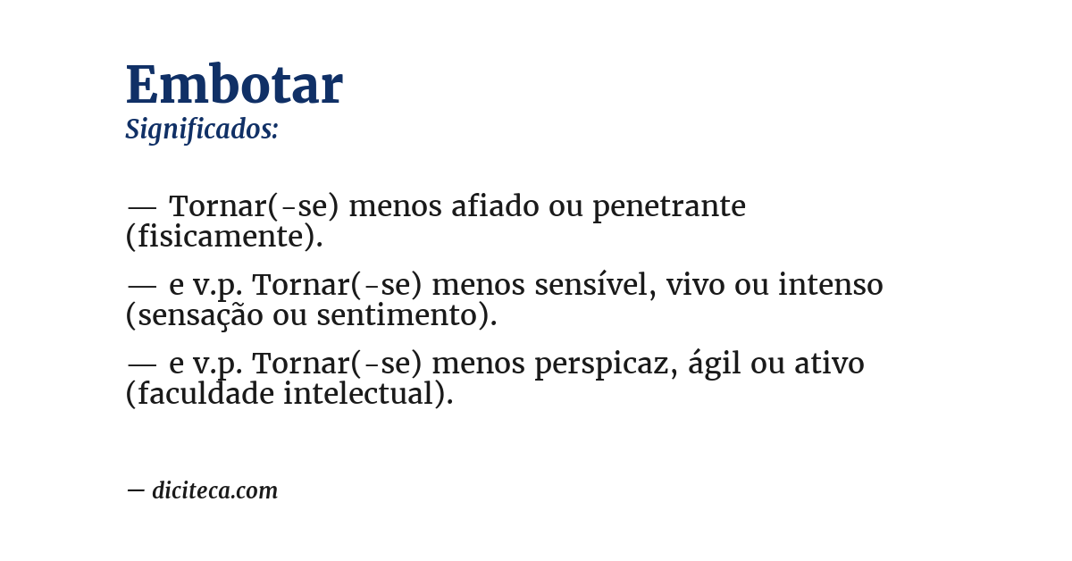 Significado de embotar