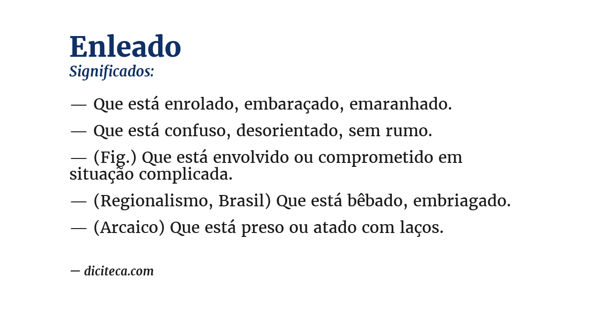 Significado de enleado