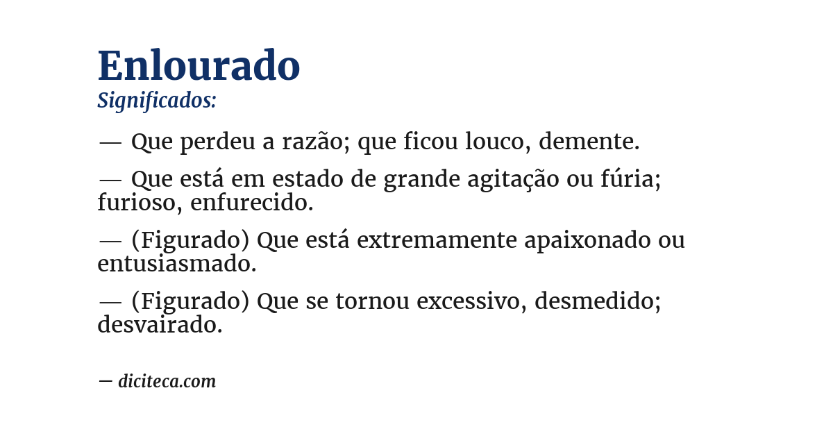 Significado de enlourado