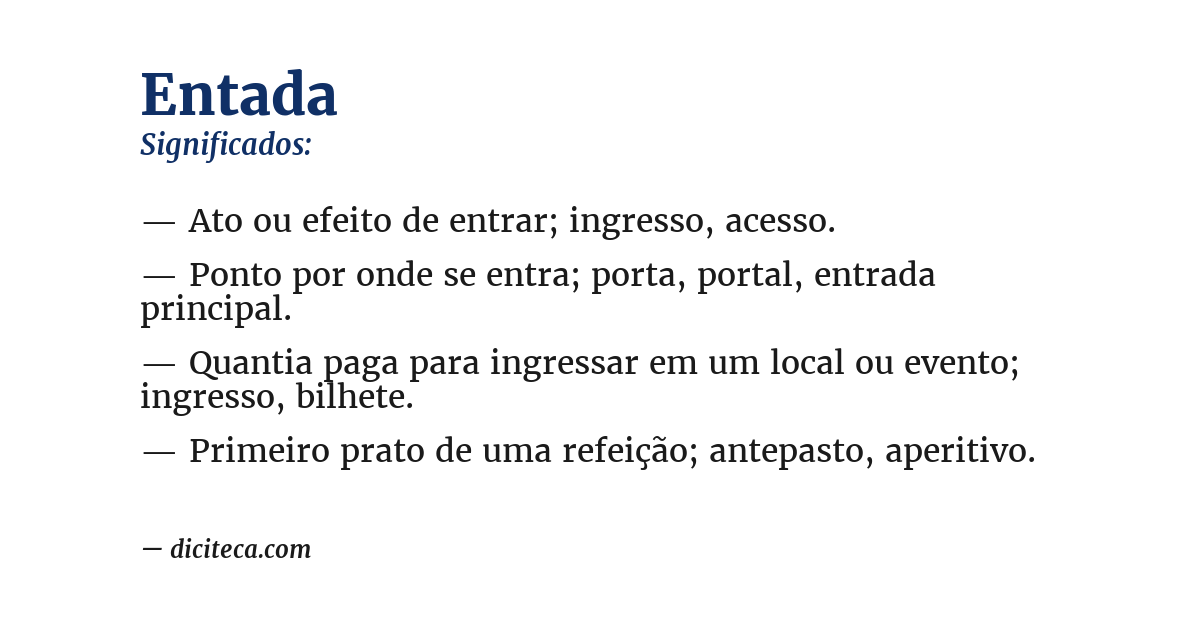 Significado de entada