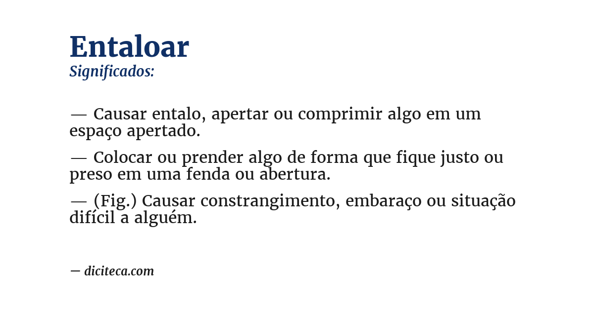 Significado de entaloar