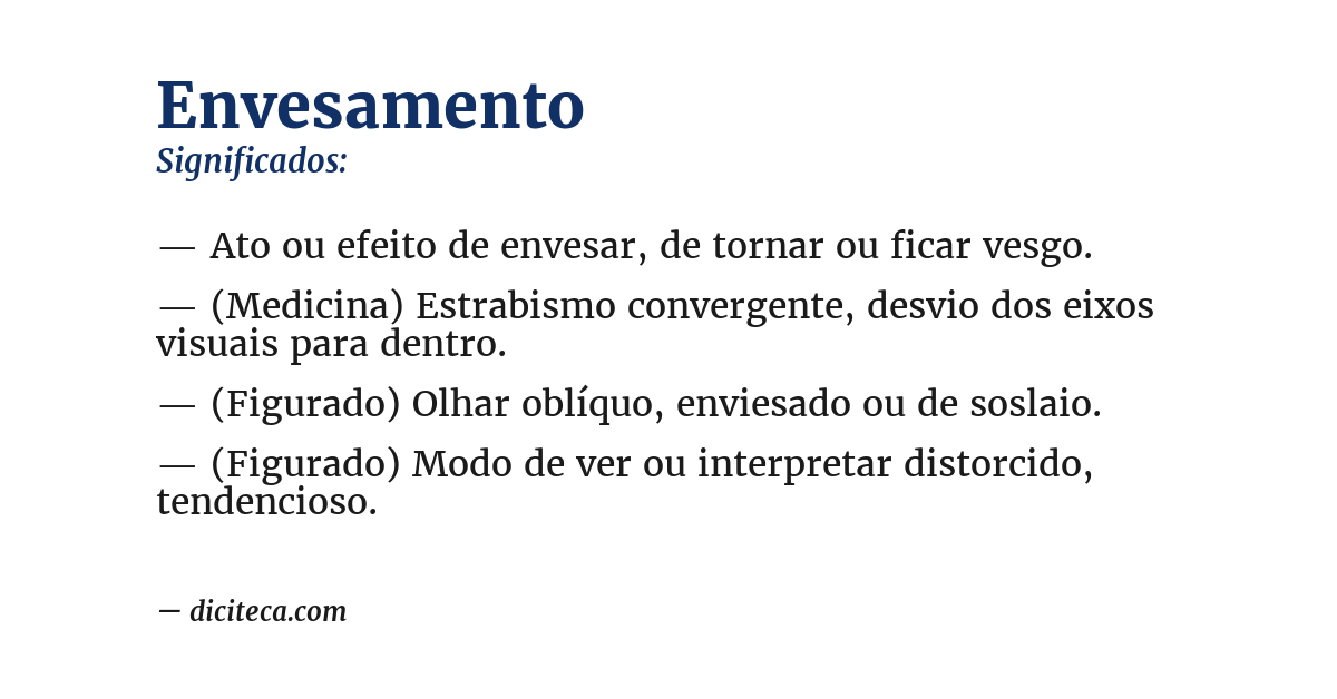 Significado de envesamento