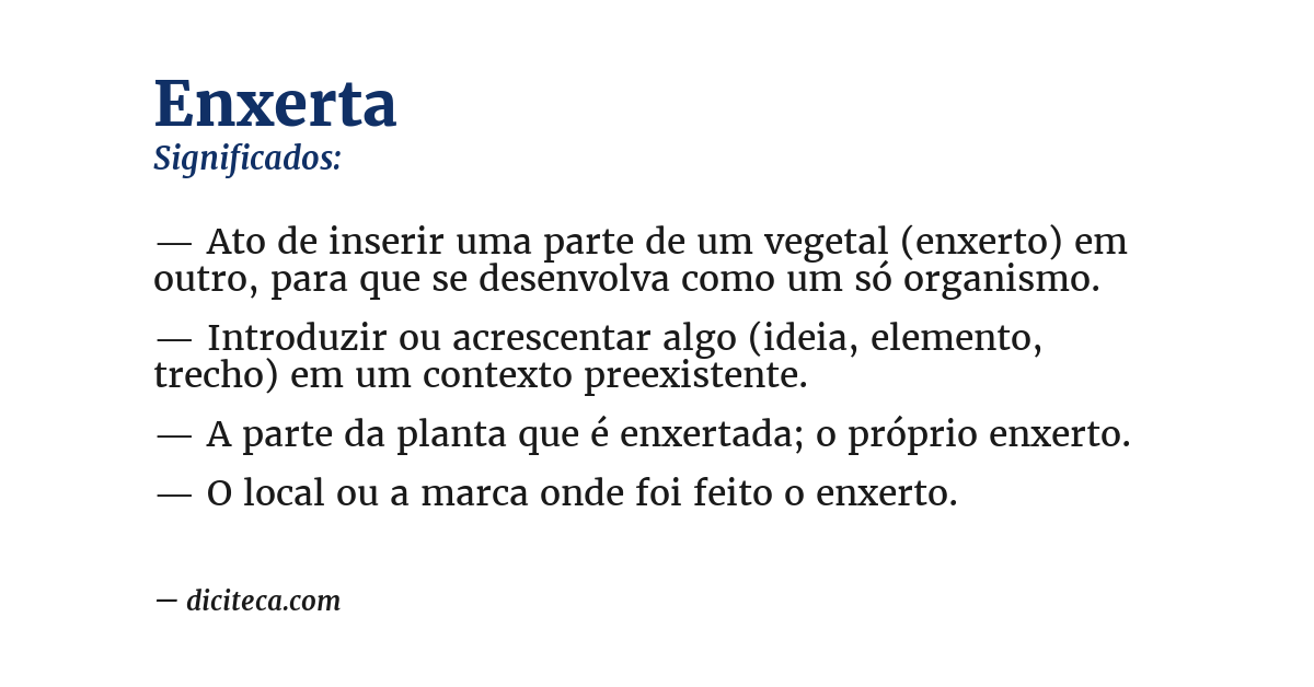 Significado de enxerta