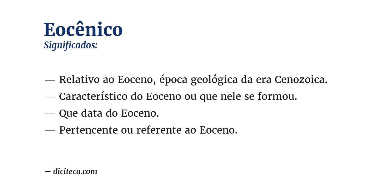 Significado de eocênico