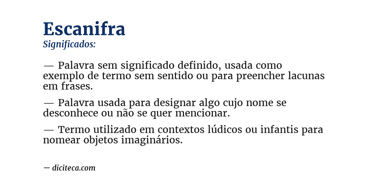 Significado de escanifra