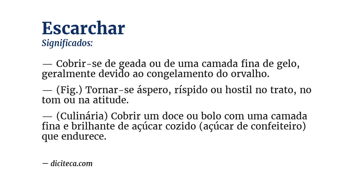 Significado de escarchar