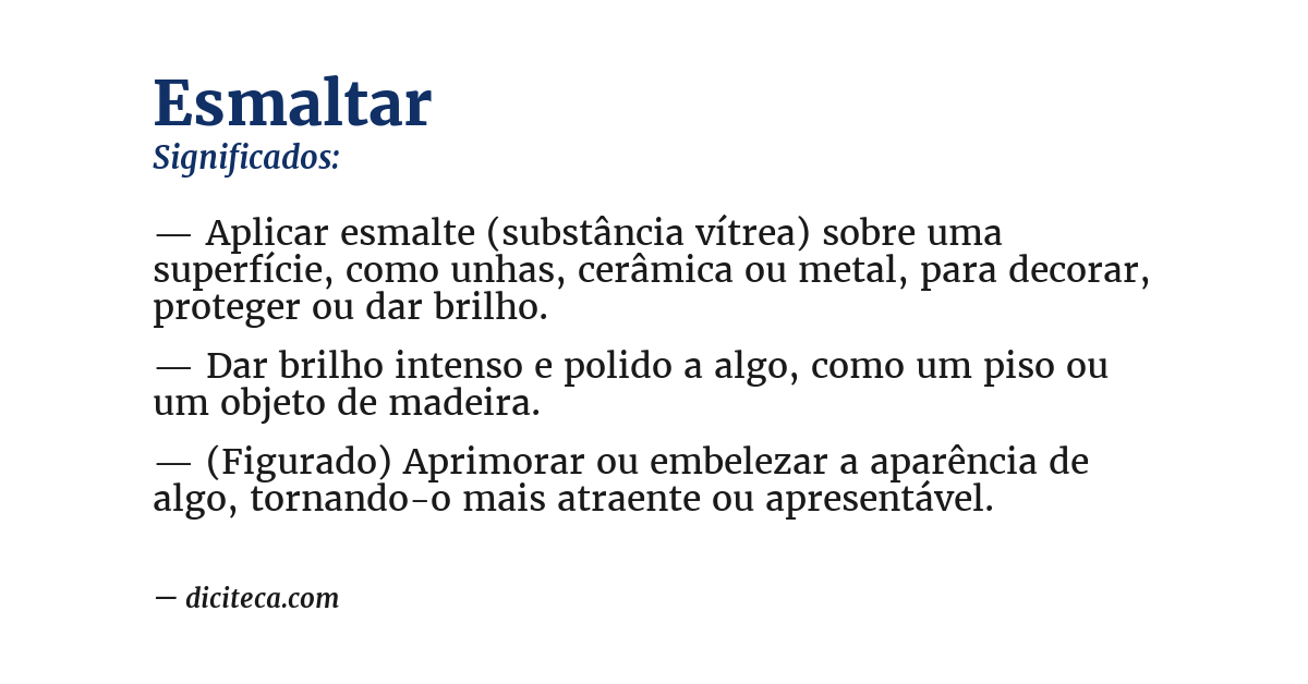 Significado de esmaltar