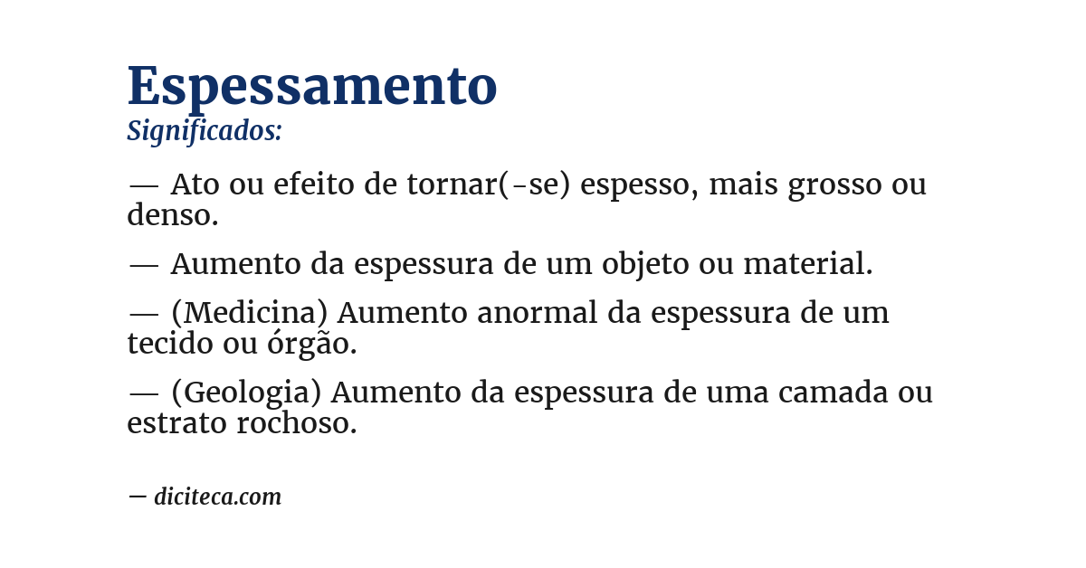 Significado de espessamento