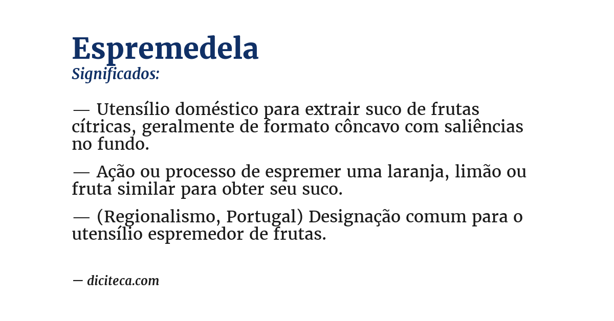 Significado de espremedela