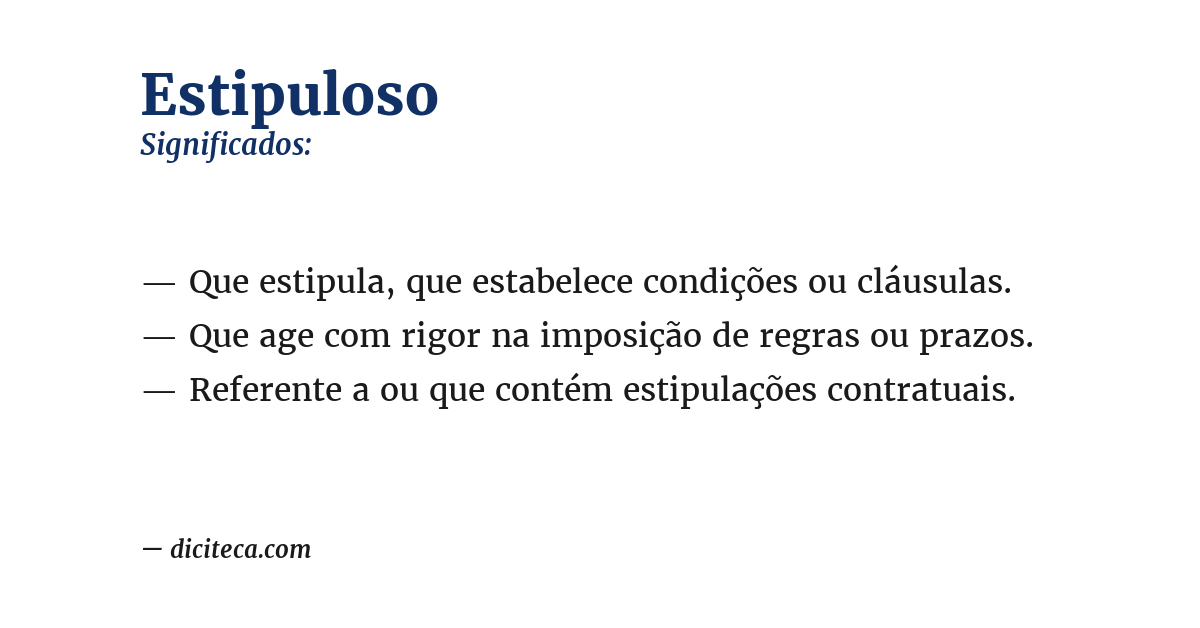 Significado de estipuloso