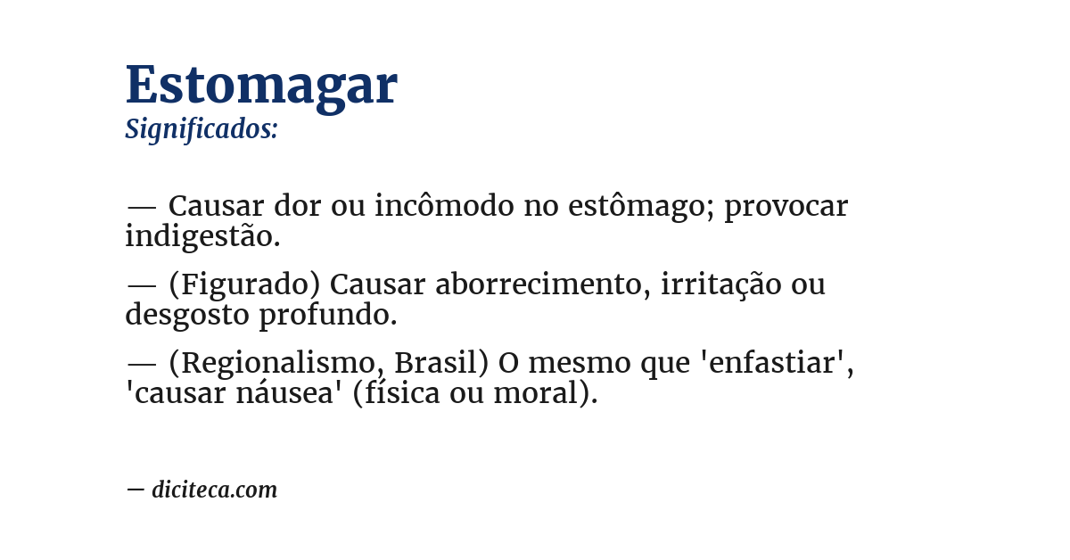 Significado de estomagar
