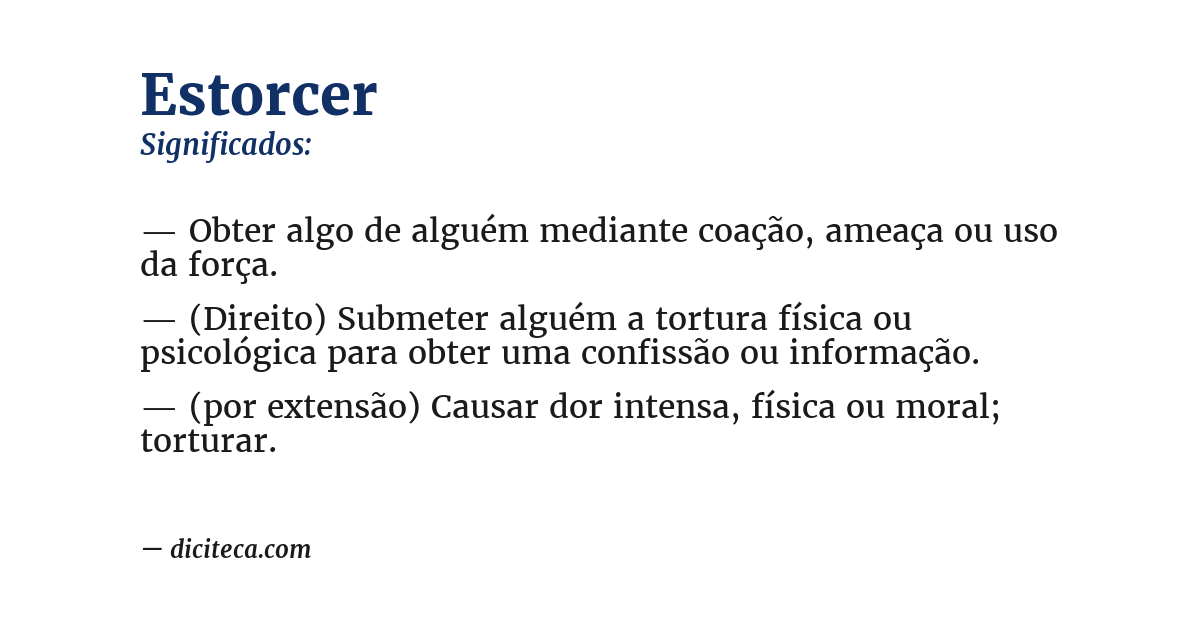 Significado de estorcer