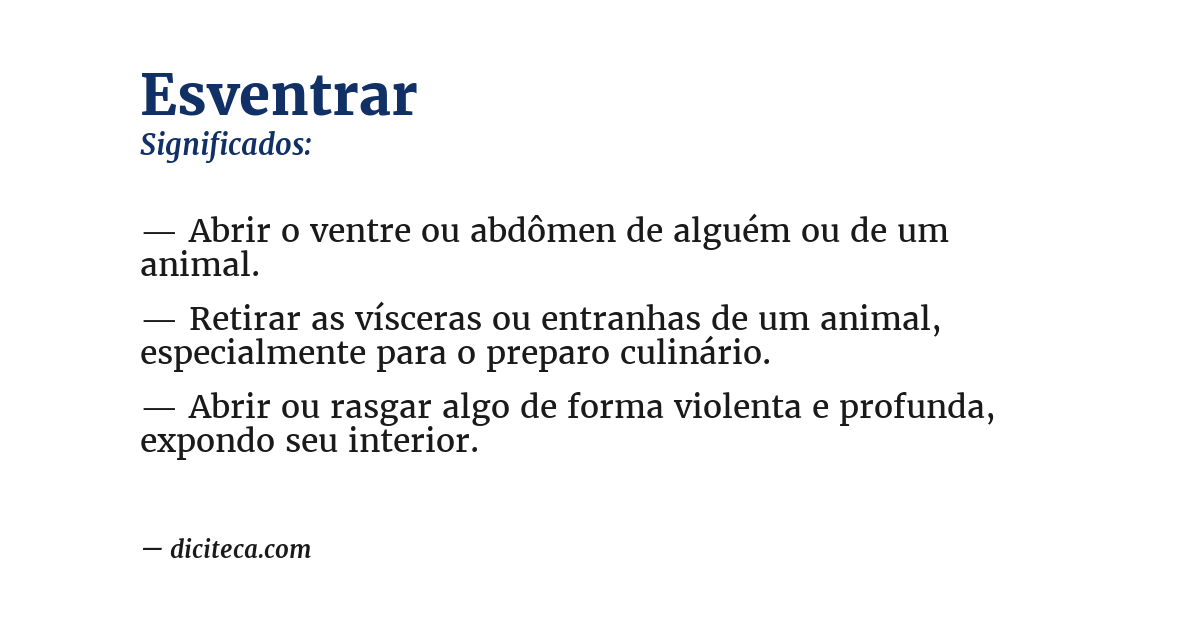 Significado de esventrar