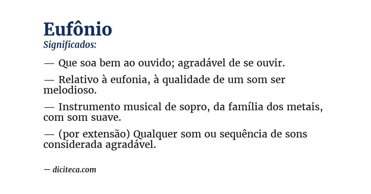 Significado de eufônio