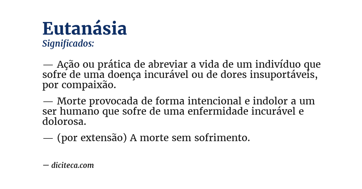 Significado de eutanásia