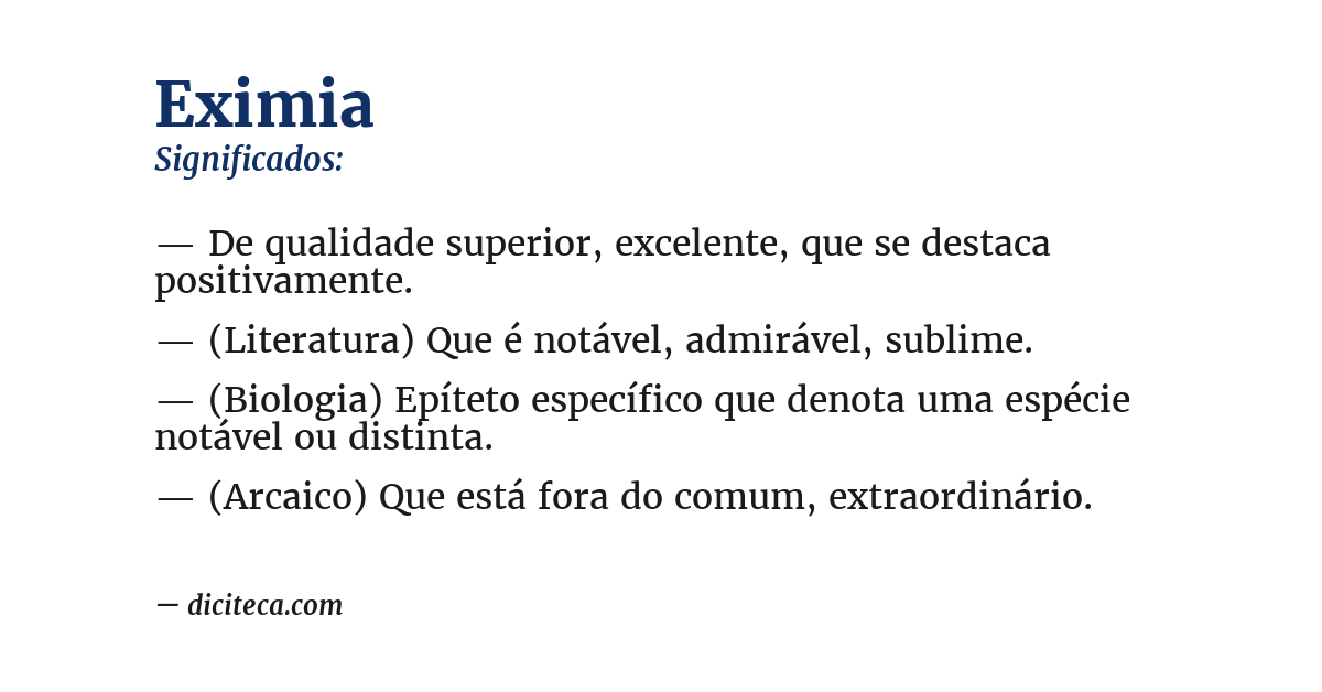 Significado de eximia