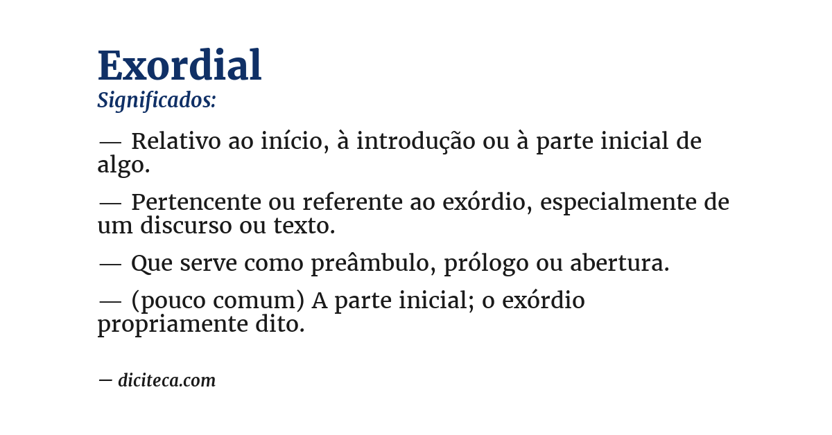Significado de exordial