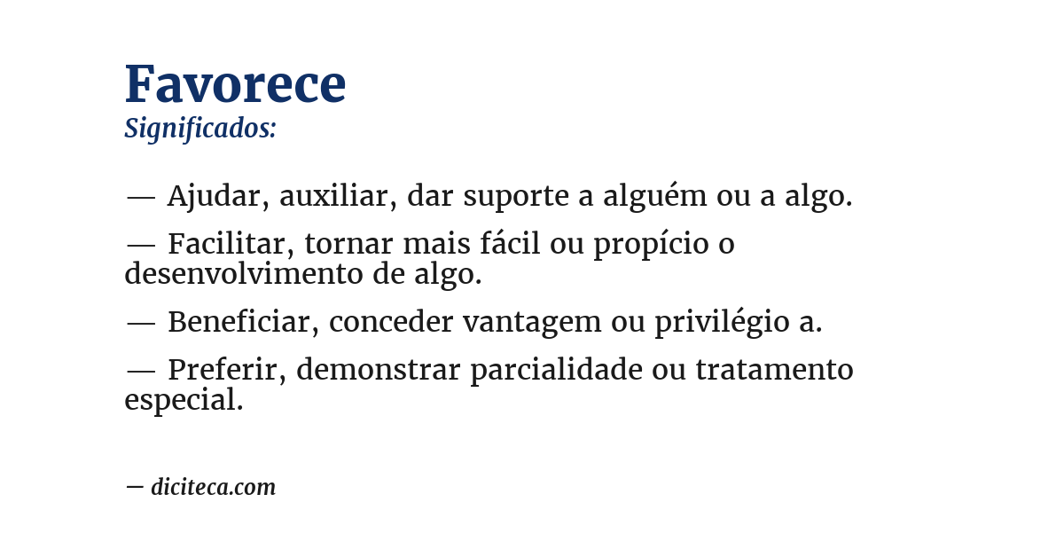 Significado de favorece