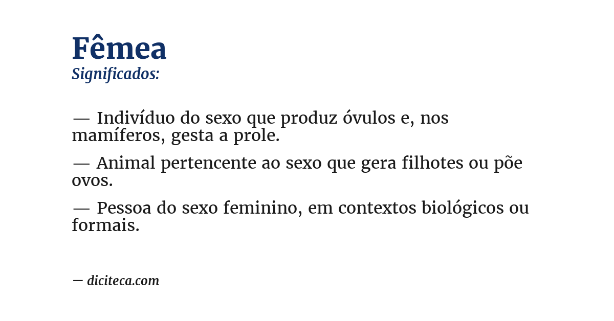 Significado de fêmea