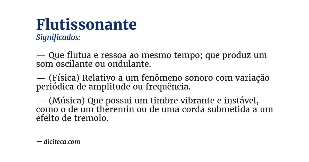 Significado de flutissonante