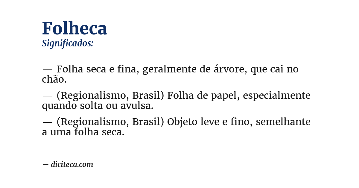 Significado de folheca