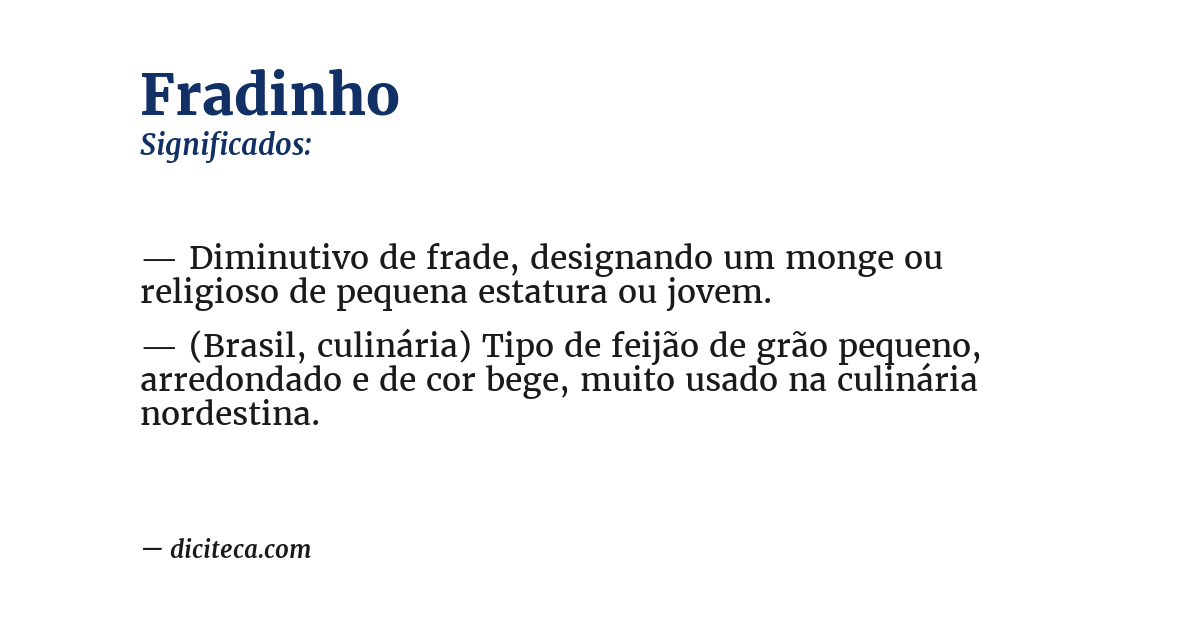 Significado de fradinho
