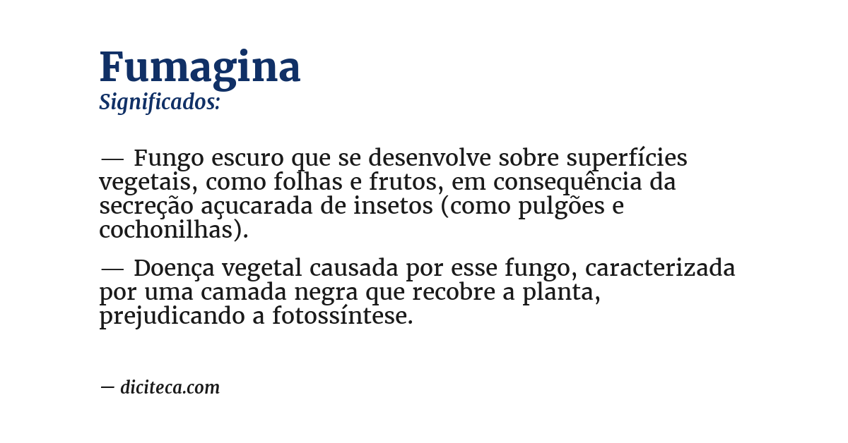 Significado de fumagina