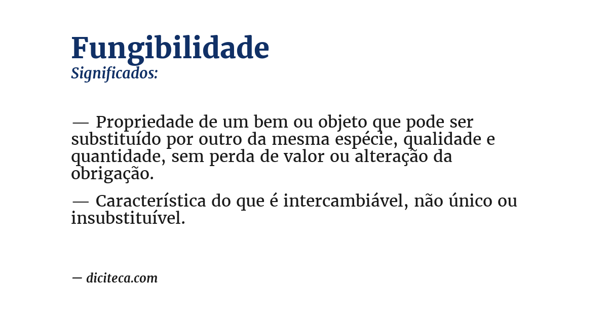 Significado de fungibilidade