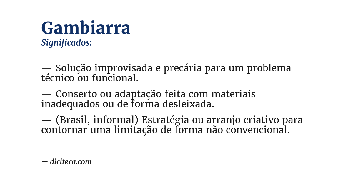 Significado de gambiarra