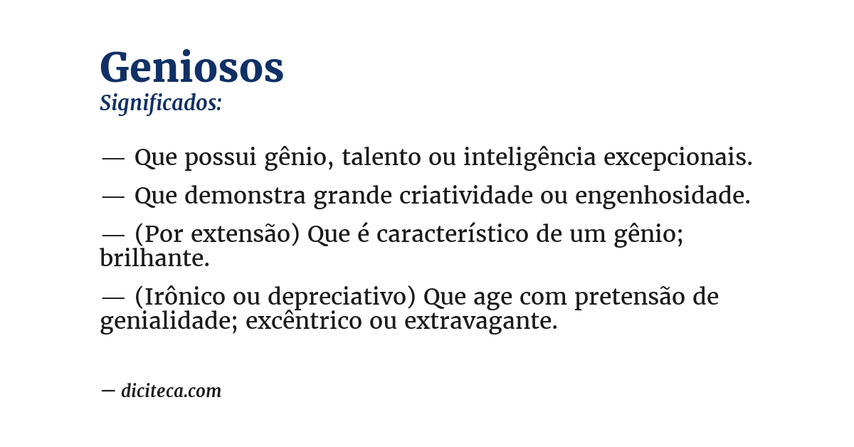 Significado de geniosos